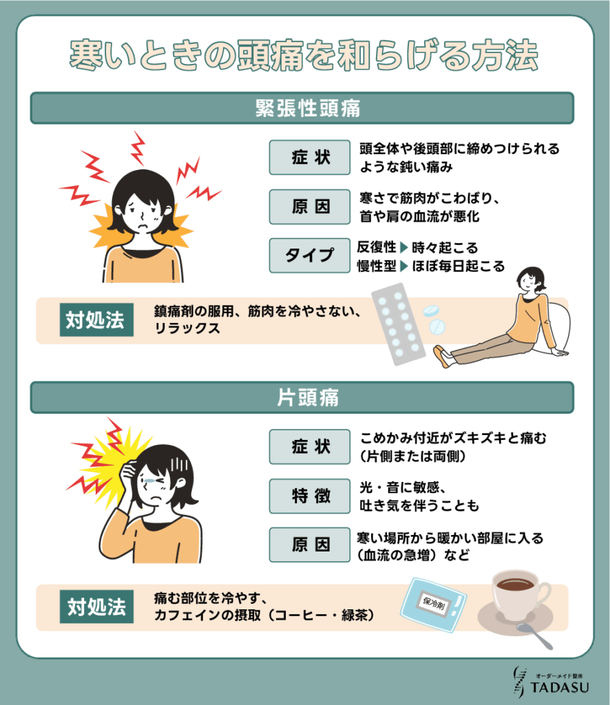 寒いときの頭痛を和らげる方法