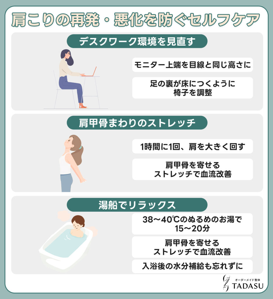 肩こりの再発・悪化を防ぐセルフケア